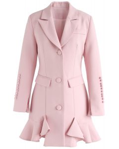 Vestido elegante con peplum en Vogue en rosa  
