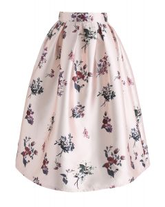 Elige una falda midi estampada con print de flores Grace